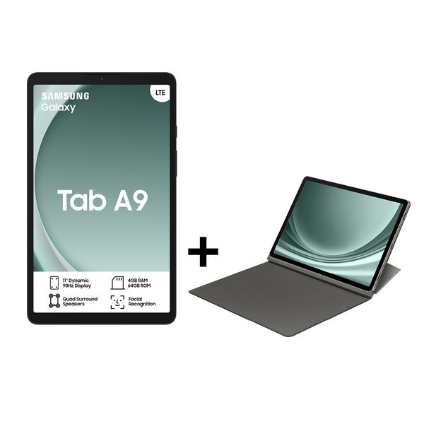 Samsung Galaxy Tab A9 (X115) 8.7" 64GB LTE Tablet + Black Book Cover