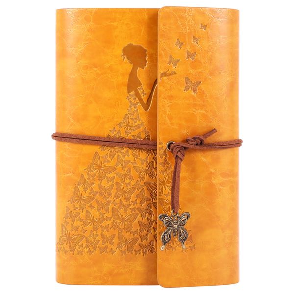 Refillable Notebook Journals,A6 Leather Bound Travel Diary