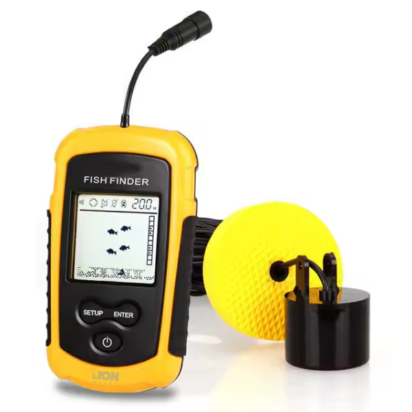 LH Ultrasonic Fish Depth Finder Sonar Depth Sounder with LCD Display-Yellow