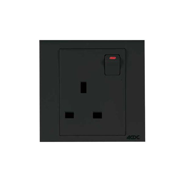 ACDC - 1x 13a 3pin Uk Switched 3x3 Socket Slate Orion