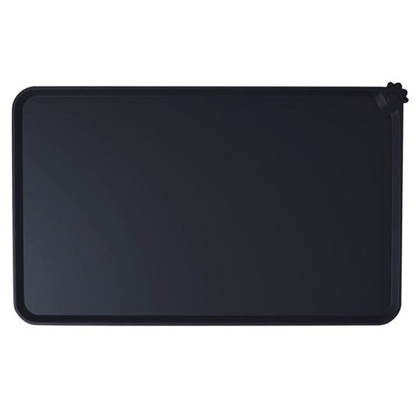 Silicone Waterproof Pet Feeding Mat Placemat - 55x38cm - Black