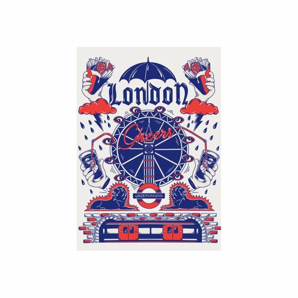 London Fun Blue - A1 Poster