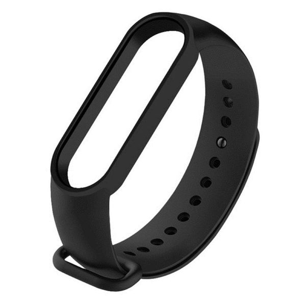BasicX Silicone Watch Band Compatible with Xiaomi Mi Band 6 Black
