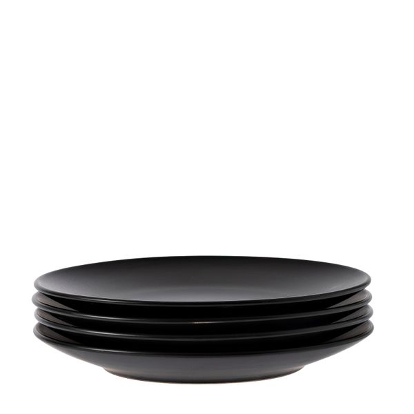 George &amp; Mason - Black Ceramic 4 Pack Side Plates