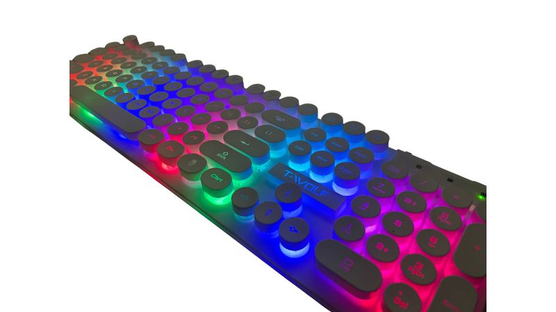White Backlit Rainbow Keyboard