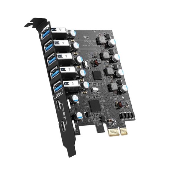 Expansion Card, PCI-E to USB SuperSpeed, 7 Ports, Compatible with MAC OS