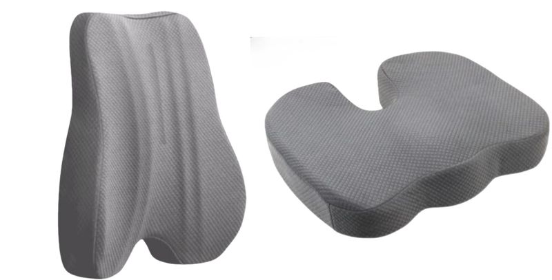 Ergonomic Memory Foam Lumbar and Seat Cushion Comfort Set