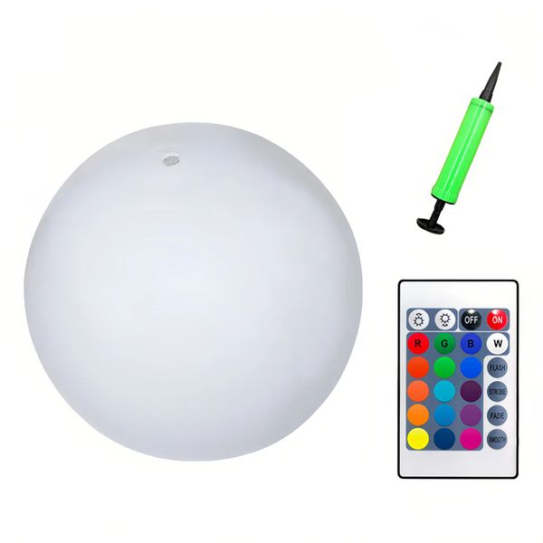 2PCS Pool Toys,16" LED Glow in The Dark Beach Balls with 16 Colors Lights