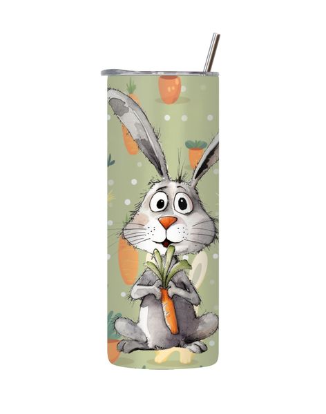 Carrot 20 Oz Tumbler with Lid Straw Trendy Easter Graphic Design Present086
