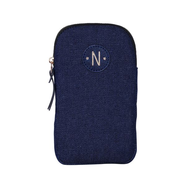 Crossbody Phone Bag - Blue Denim Initials N