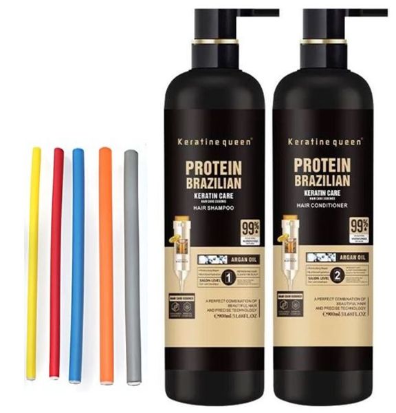 Hair Moisturizer Keratin Brazillian Protein Shampoo, Conditioner &amp; Rollers