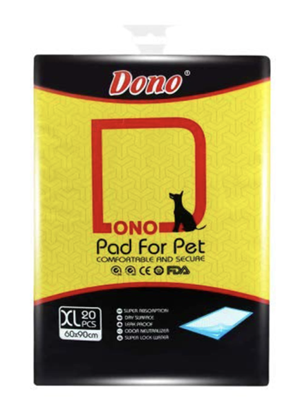 Dono XL 20 Pcs Pad for Pets Dogs and Cats Absorbant Daily Leak Proof Safe