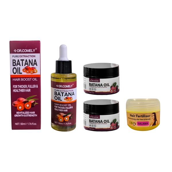 Batana Oil Hair Growth Combo (2 Masks &amp; Oil) with Hair Fertilizer