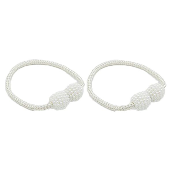 Matoc Magnetic Curtain Rope Tieback with Pearl End - Cream