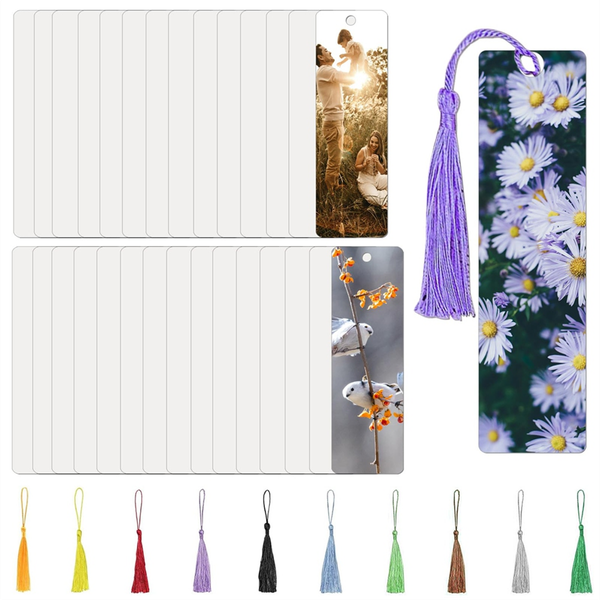 Double Sided Sublimation Bookmarks With Tassels For Crafts And Gifts