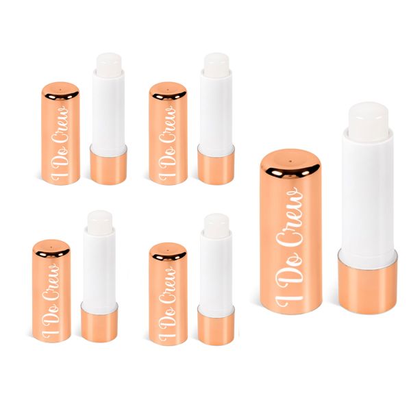 I Do Crew Wedding Bridesmaid Metallic Rose Gold Tube Lip Balm - Pack Of 5