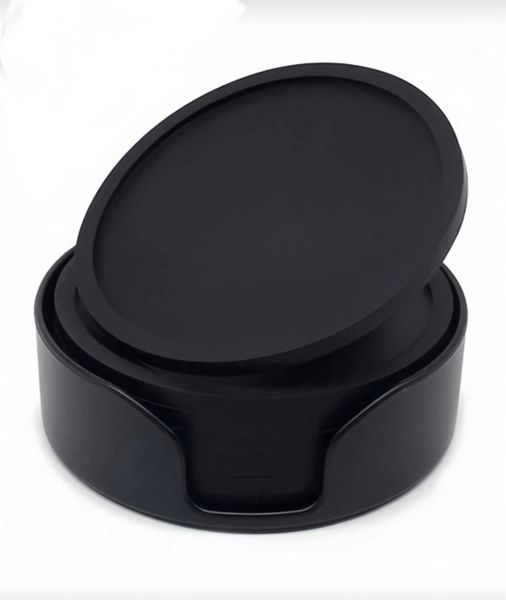6 Piece Silicone Heat-Resistant Coaster Set with Holder