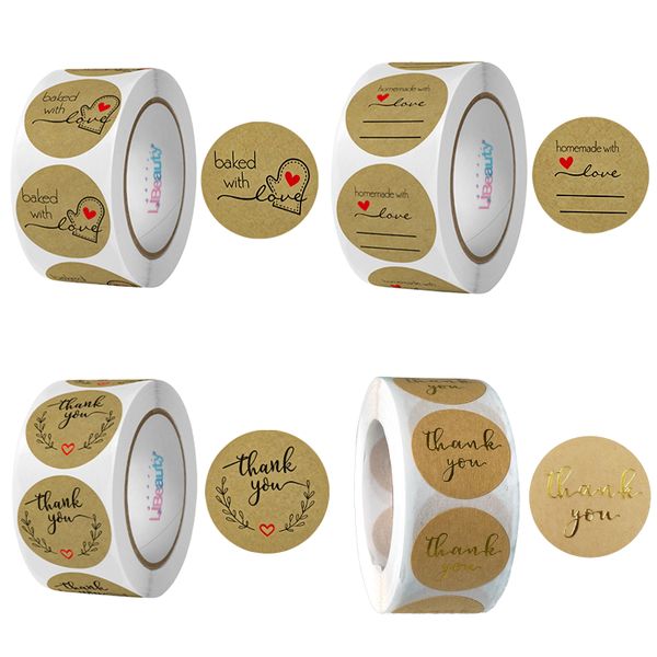 Libeauty Thank You Stickers 2000 Pcs 1 Inch Thank You Stickers for Envelope