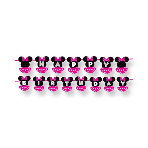 Minnie Mouse Pink Birthday Banner