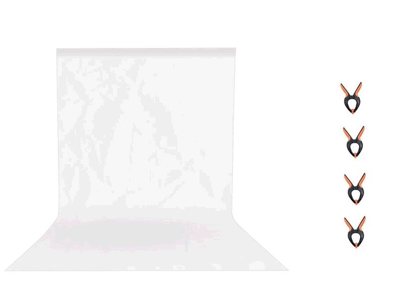 6M X 3M Photography White Chromakey Backdrop Screen With Spring Clamps