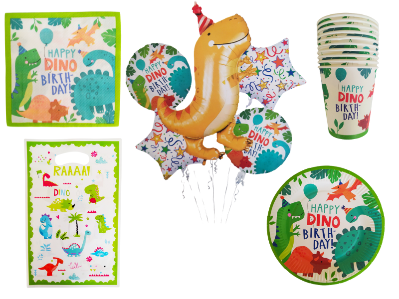 Happy Dino Birthday Party Decor - Kids Party - 55 Piece
