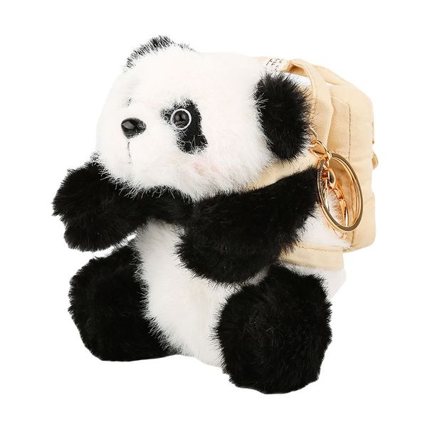 Plush Travel Panda - Beige Backpack Keychain