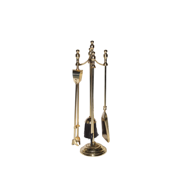 Brass Plated 5 Piece Firetool Set