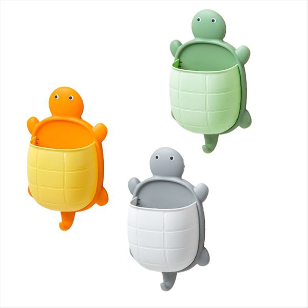 3 Pcs Cute Turtle Design Storage Rack Toothbrush Compatible with None