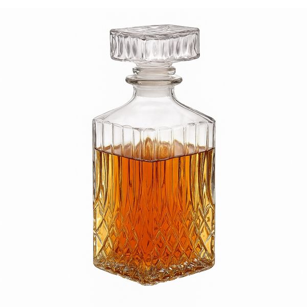 Diamond Cut Brandy Decanter in Elegant Gift Box - 900ml