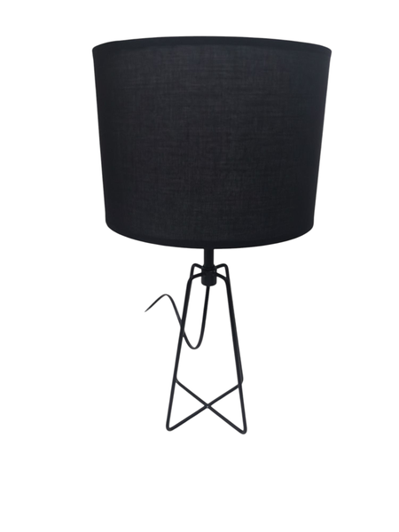Modern Style Metal Round Table Lamp - Black