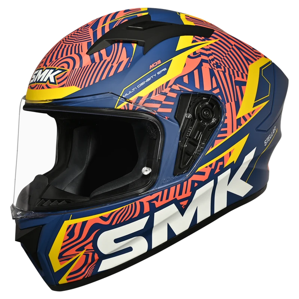 SMK Stellar Fury MA534 Helmet - Blue/Pink/Yellow
