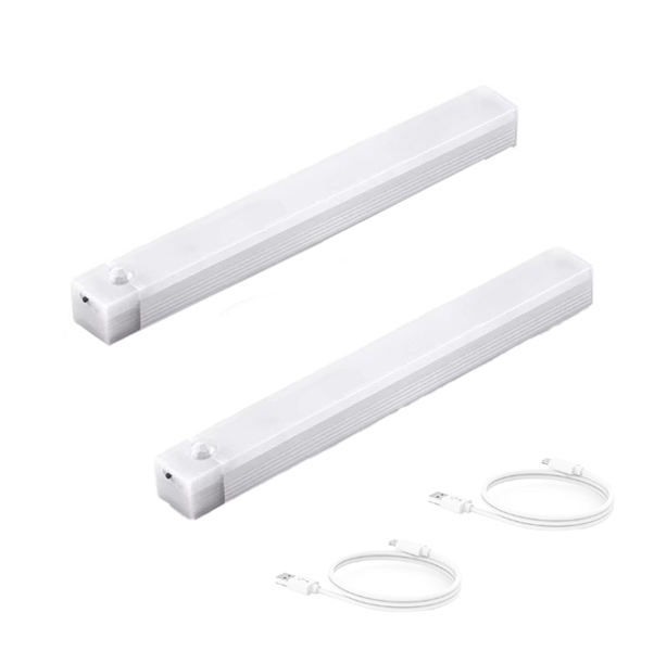 LED Induction Night Light - Type-C Charging 2PCS Three Color Light 30CM