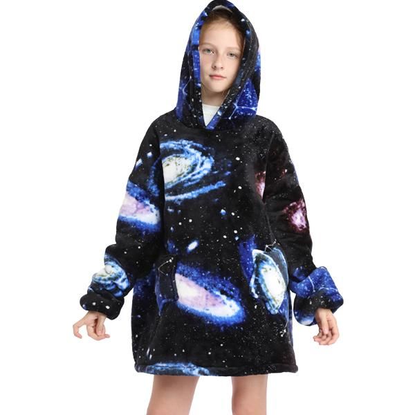 Iconix Kids Galactic Oversized Plush Blanket Hoodie