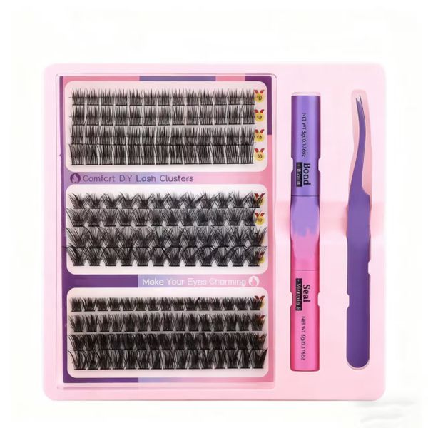DIY Eyelash Cluster 160 Pieces 10-16mm Natural Eyelash Extension Kit