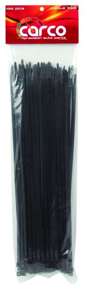Carco 3.6x300mm Black Cable Tie - Pack of 100