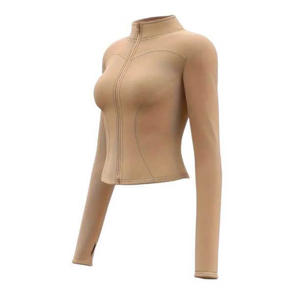 High Elastic Yoga Sports Jacket - Brown