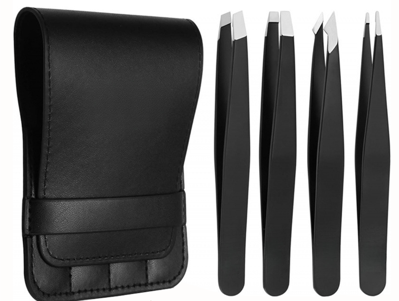 4 Pack Stainless Steel Professional Tweezer Set