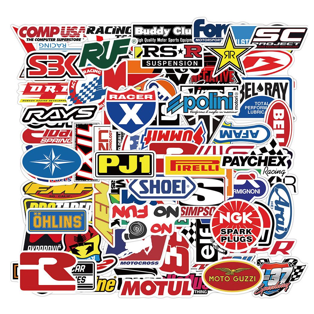 100pcs Label Waterproof Stickers Pack Art Craft Racing Car Shop