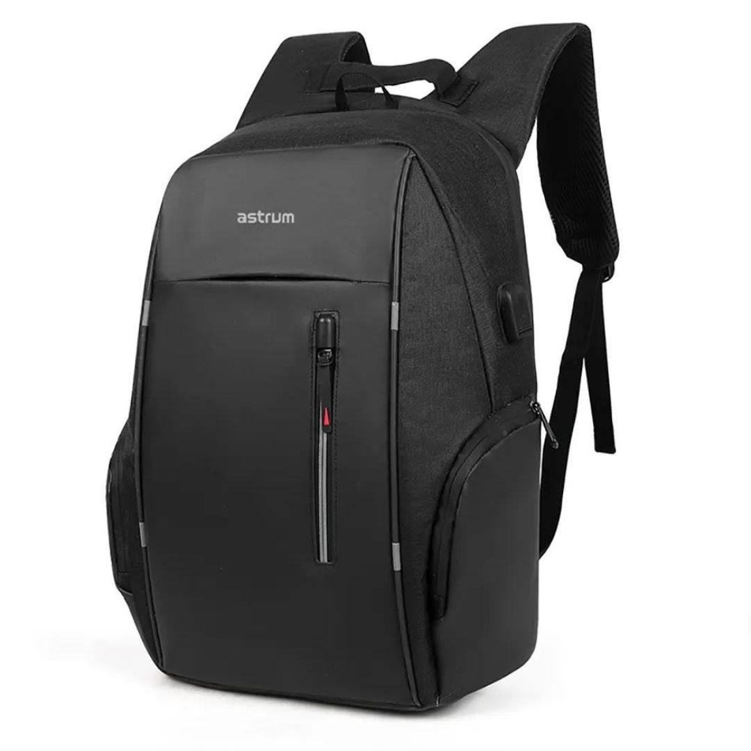 Astrum LB210 Laptop Backpack Travel Bag, 15.6" USB Port, PU and Fabric