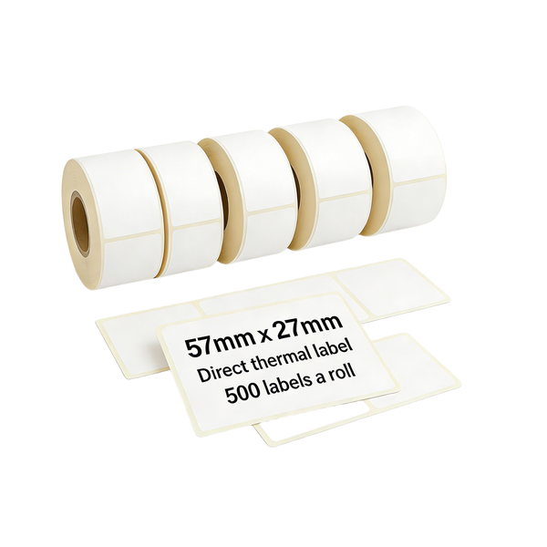 Thermal Label Barcode Label Sticker label - 57×25mm, 500/Roll, 5 Rolls