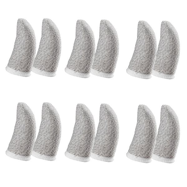 18-Pin Carbon Fiber Finger Sleeves White (12 Pcs)