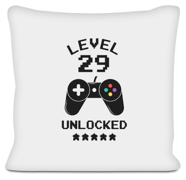 Level 29 Unlocked 29th Birthday Gamer Gaming Gift Pillow Scatter Cushion