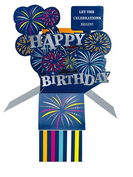 Clever Cubes 3D Pop-up card - Birthday Fireworks