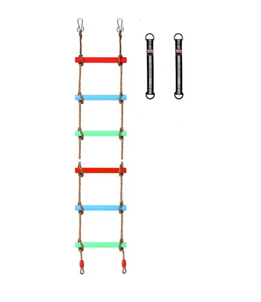 6 Step &amp; Swing Climbing Ladder With Metal Hooks &amp; Straps