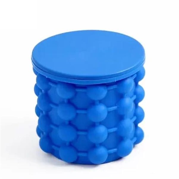 Portable Silicone Ice Cube Maker Mould 2in1 Silicone Ice Bucket Cooler