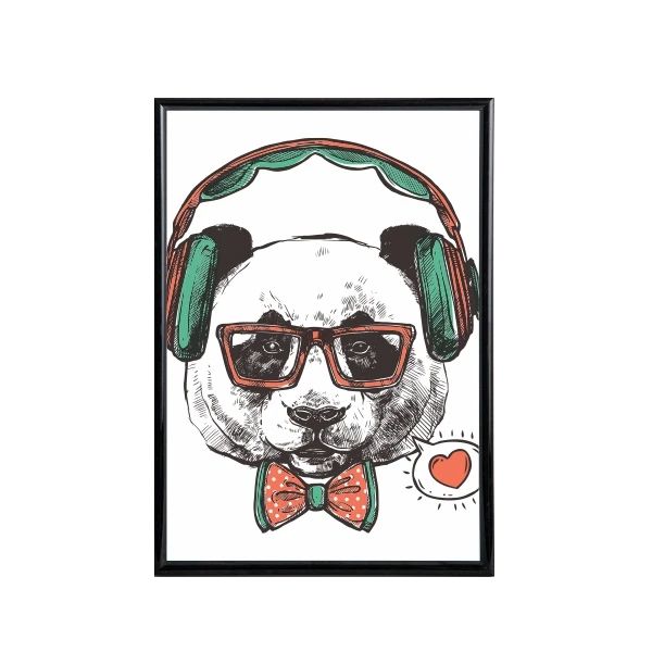 Panda Earphones Poster - A1