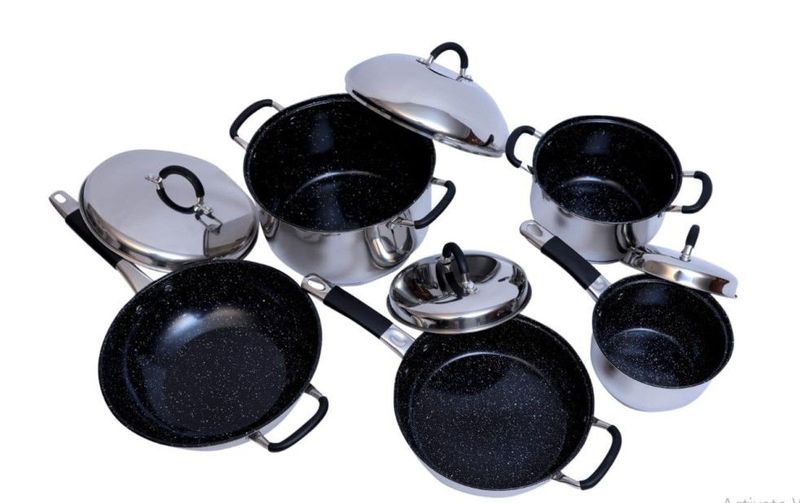 Zazo Cast Iron Non-Sticky 9 Piece Pots and Frying Pan