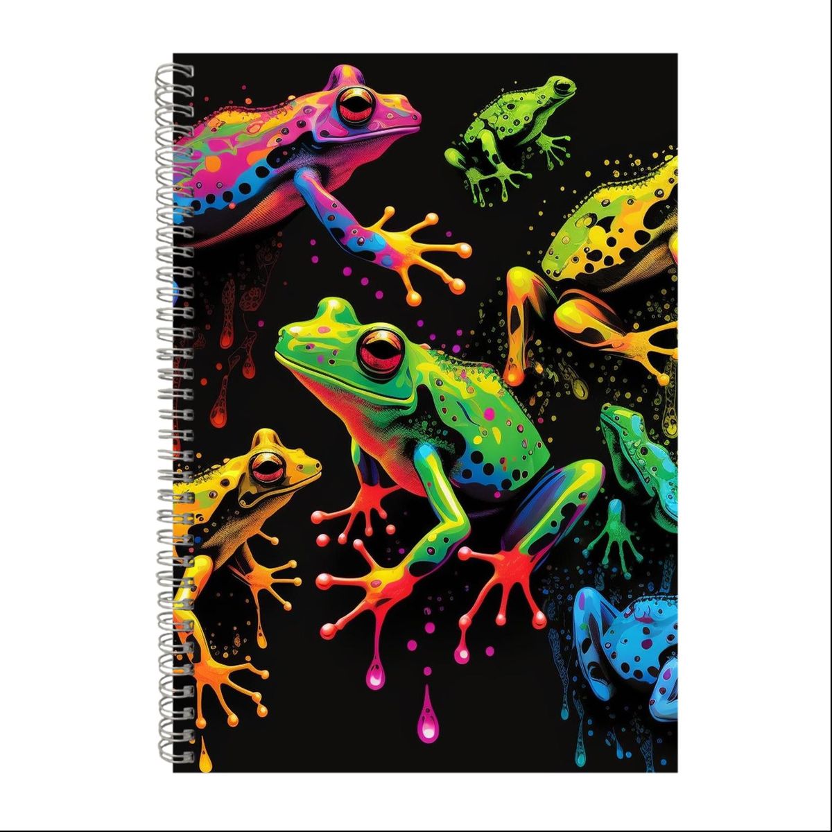 Tree Frogs Neon Rainbow Dark Set Gift Idea A4 Notepad 237 | Shop Today ...