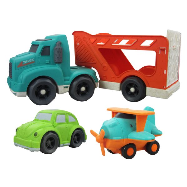 Bioplastic Carrier Truck, Car &amp; Plane Toy Set
