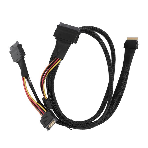 SFF-8654 to 2xU.2 NVMe Cable 24Gbps 80cm for SSD